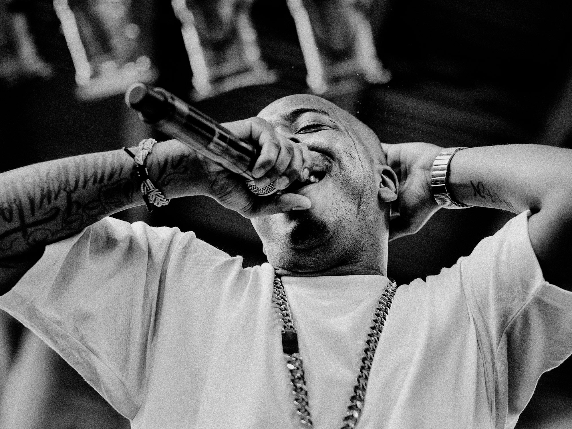 Doughbeezy, aka The Southeast Beast, Houston rapper, performs at Free Press Music Festival in Houston, Texas, photographed by Houston editorial and commercial photographer, Todd Spoth.