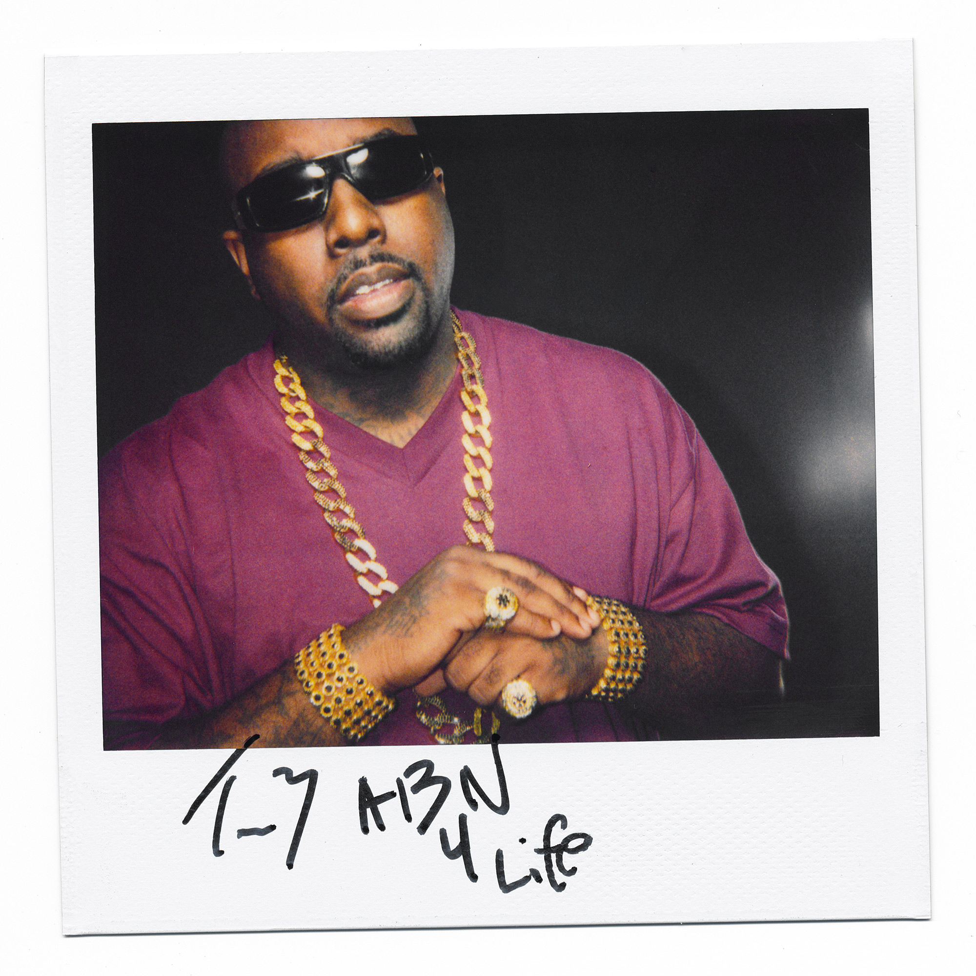 Trae Tha Truth, rapper, activist and father, photographed in studio in Houston, Texas by Houston music photographer, Todd Spoth on Polaroid film.