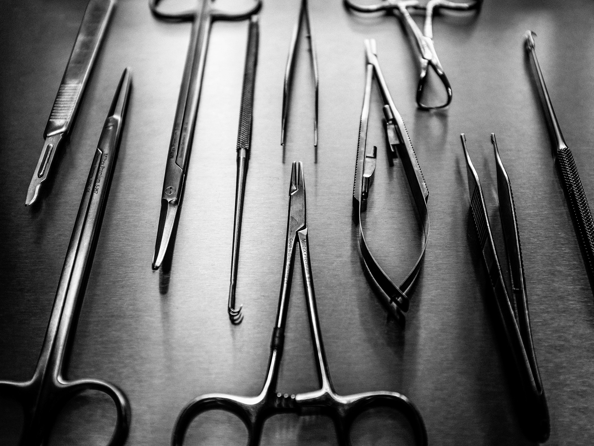 A set of surgical tools belonging to Dr. Kevin Smith of Houston, photographed by Houston corporate photographer, Todd Spoth.