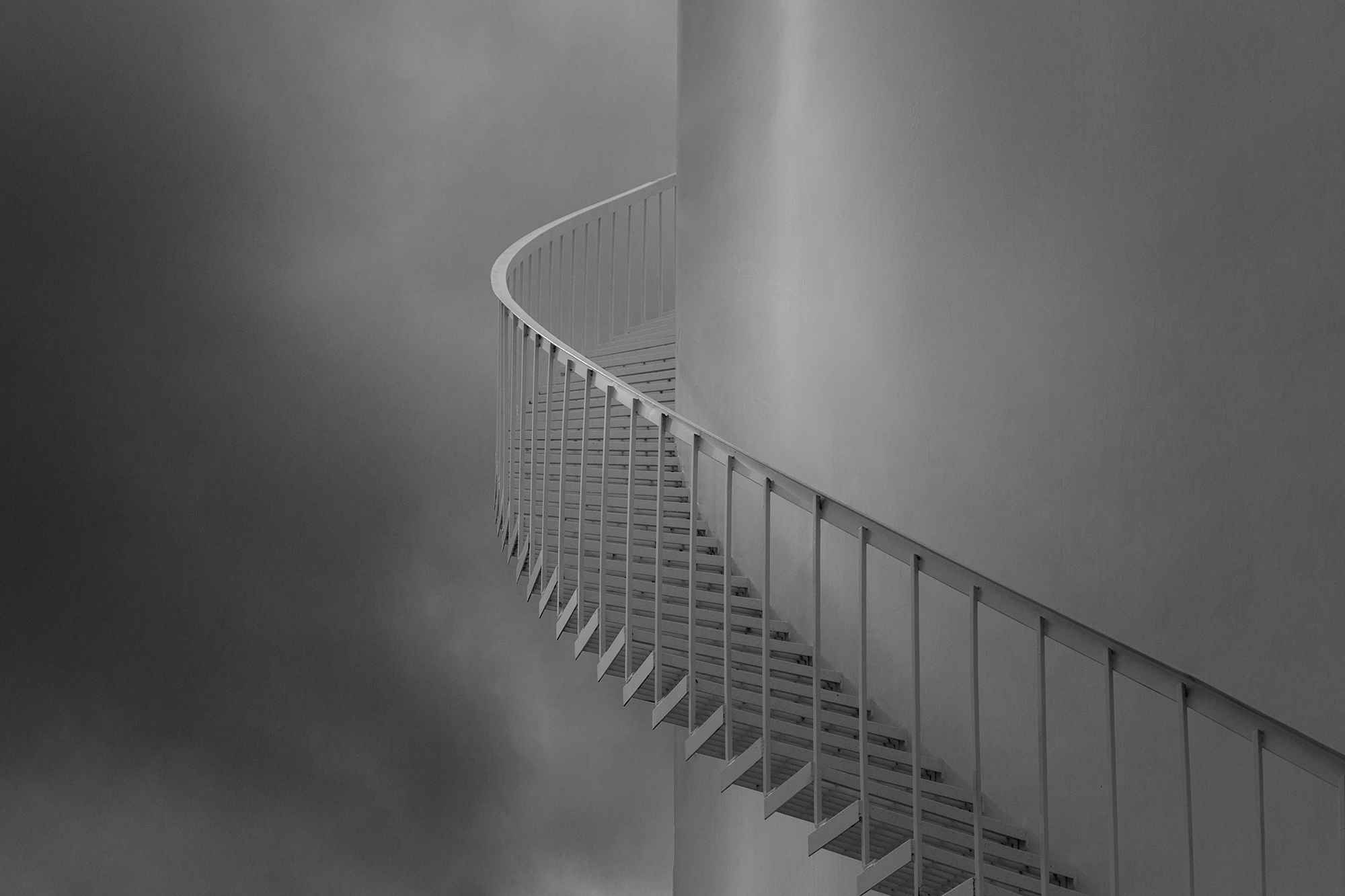 A staircase on a chemical holding tank photographed by Houston corporate photographer, Todd Spoth.