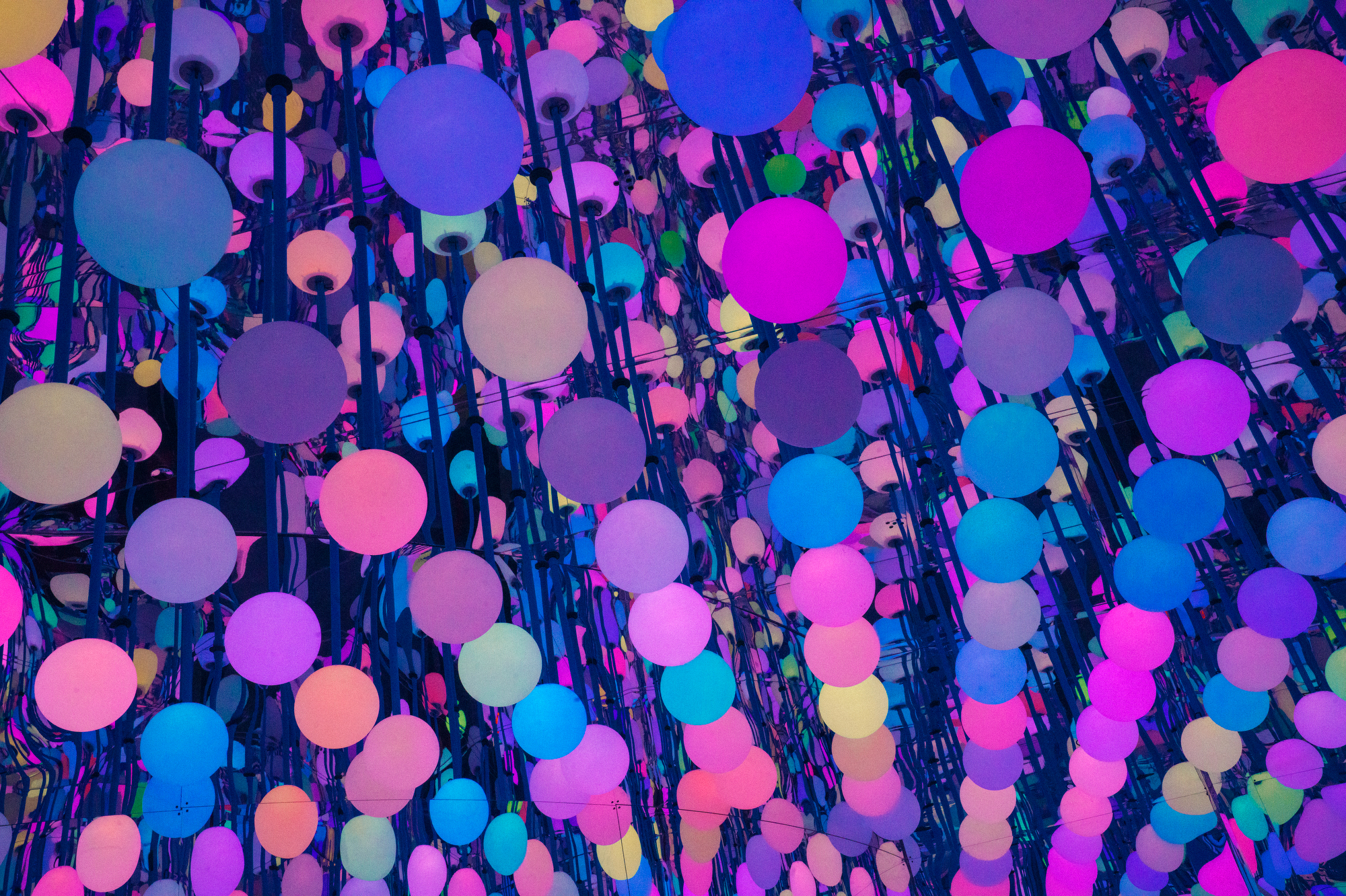 A colorful light installation photographed by Houston commercial photographer, Todd Spoth.