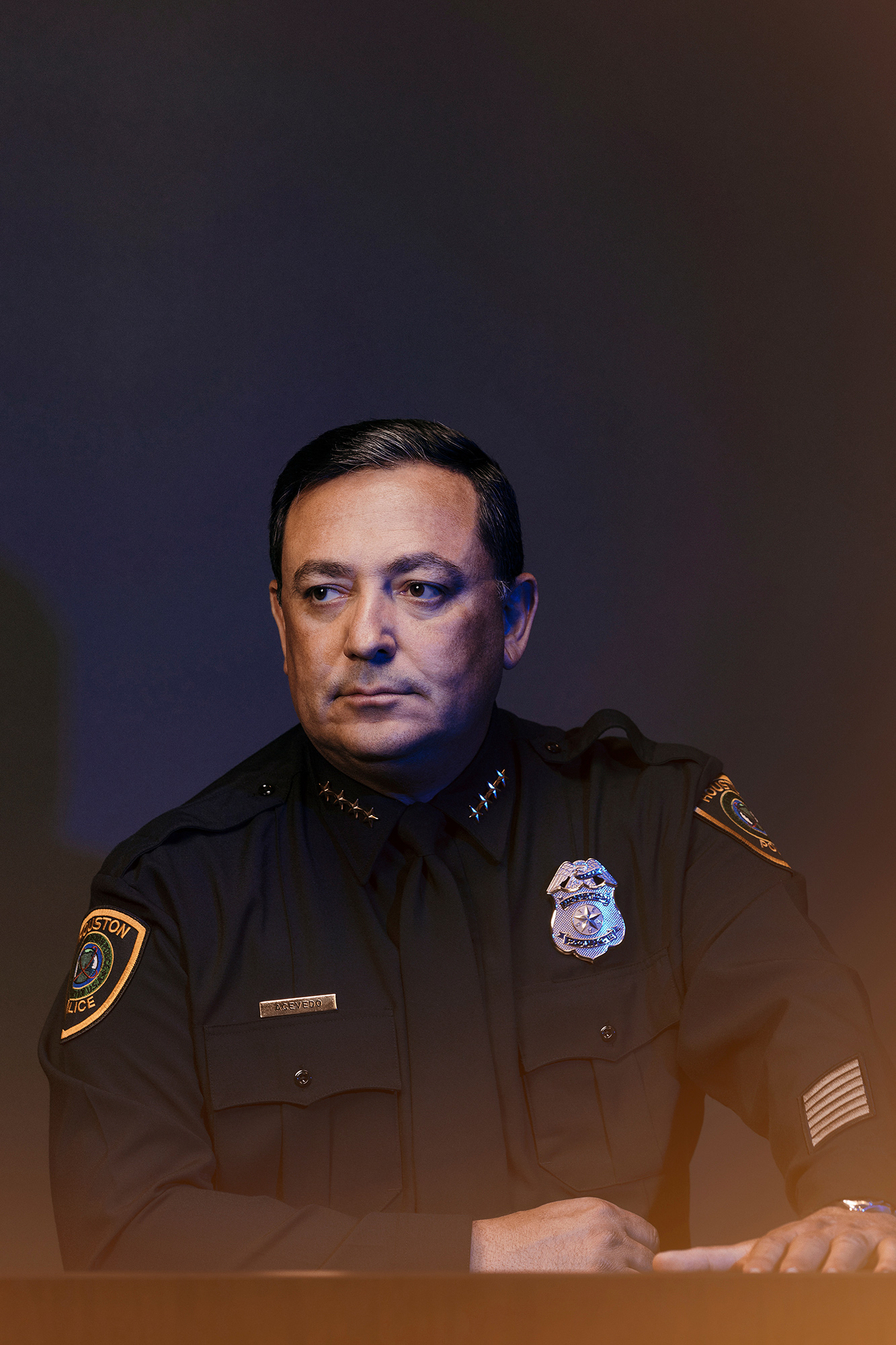 Art Acevado, Houston police chief, photographed at the HPD headquarters in downtown Houston, Texas by photographer, Todd Spoth.