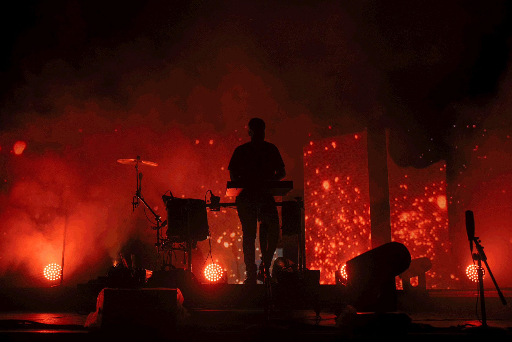 American electronic duo, Odesza, from Bellingham, Washington, perform at the Day for Night Music & Arts Festival in Houston, Texas, photographed by Todd Spoth.